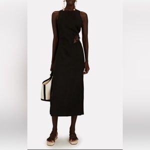 SUBOO Astrid Embellished Cut-out Midi Dress in Black